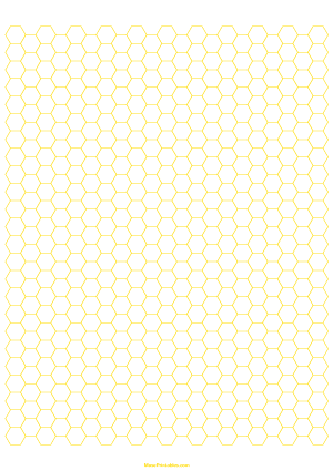 1/4 Inch Yellow Hexagon Graph Paper - A4
