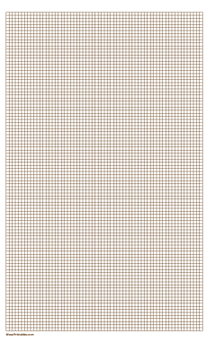 1/8 Inch Brown Graph Paper - Legal