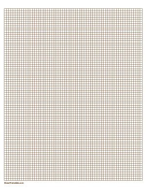 1/8 Inch Brown Graph Paper - Letter