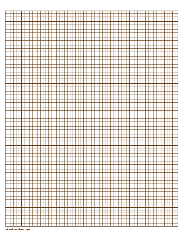 1/8 Inch Brown Graph Paper: Letter-sized paper (8.5 x 11)