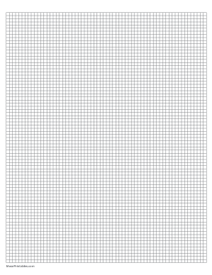 1/8 Inch Gray Graph Paper - Letter