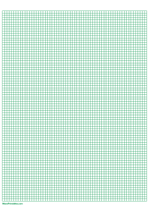 1/8 Inch Green Graph Paper - A4