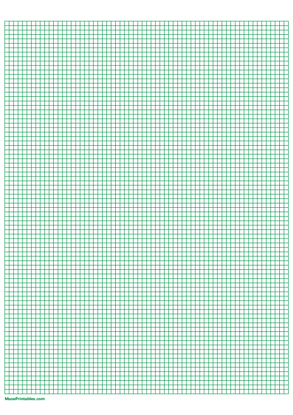1/8 Inch Green Graph Paper: A4-sized paper (8.27 x 11.69)