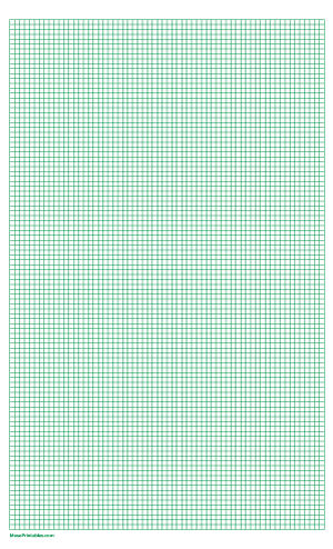 1/8 Inch Green Graph Paper - Legal