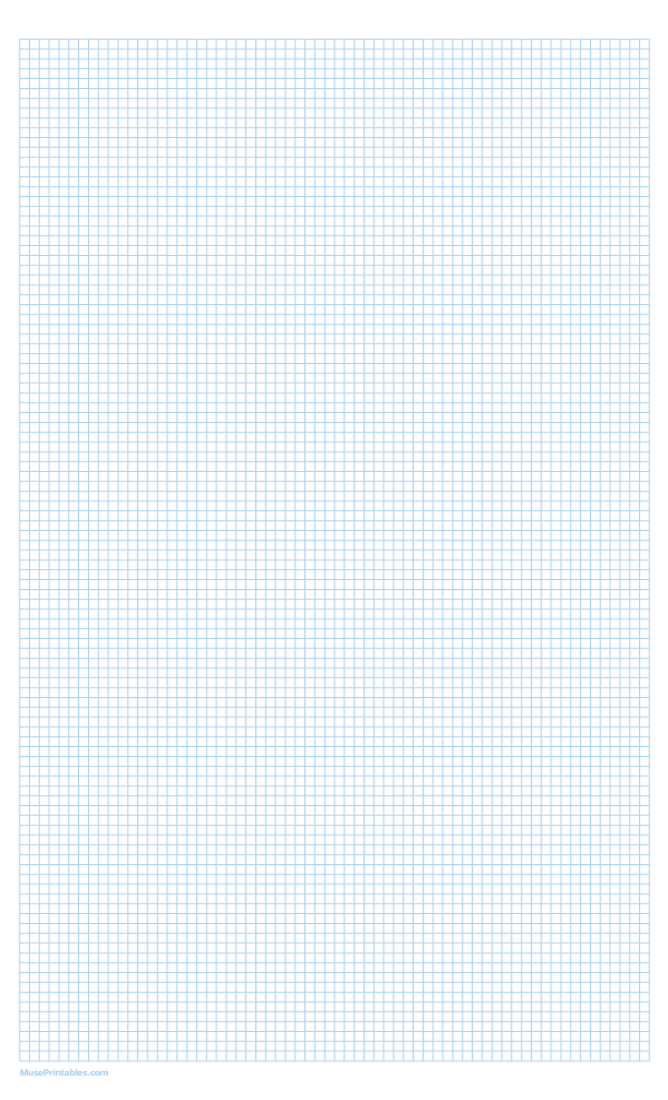 1/8 Inch Light Blue Graph Paper: Legal-sized paper (8.5 x 14)