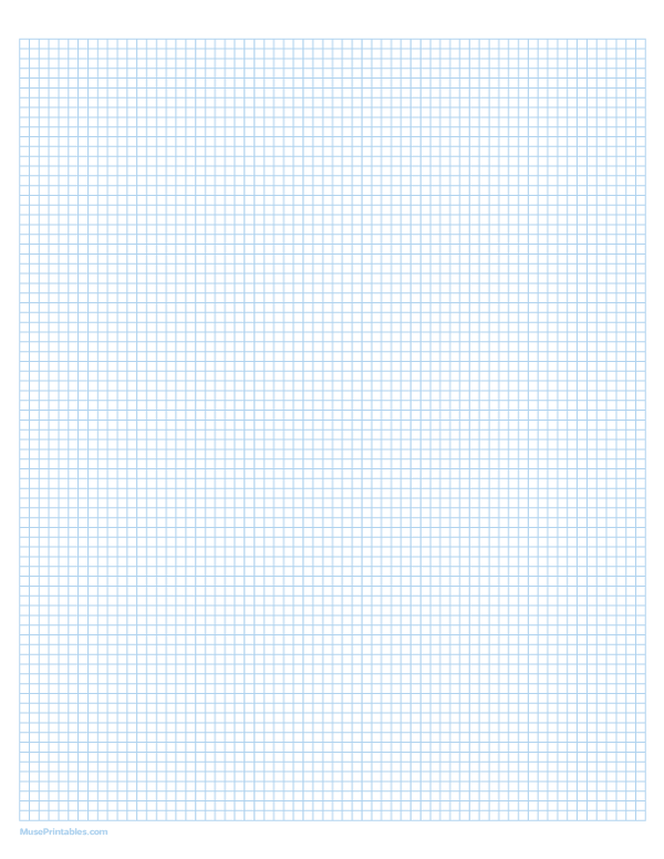 1/8 Inch Light Blue Graph Paper: Letter-sized paper (8.5 x 11)