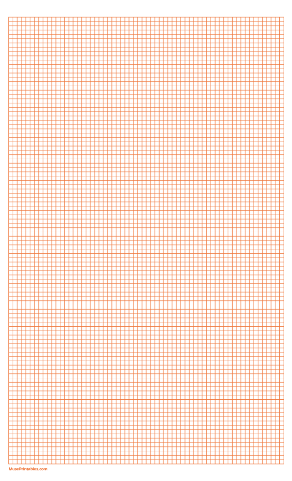 1/8 Inch Orange Graph Paper: Legal-sized paper (8.5 x 14)