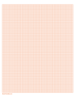 1/8 Inch Orange Graph Paper - Letter