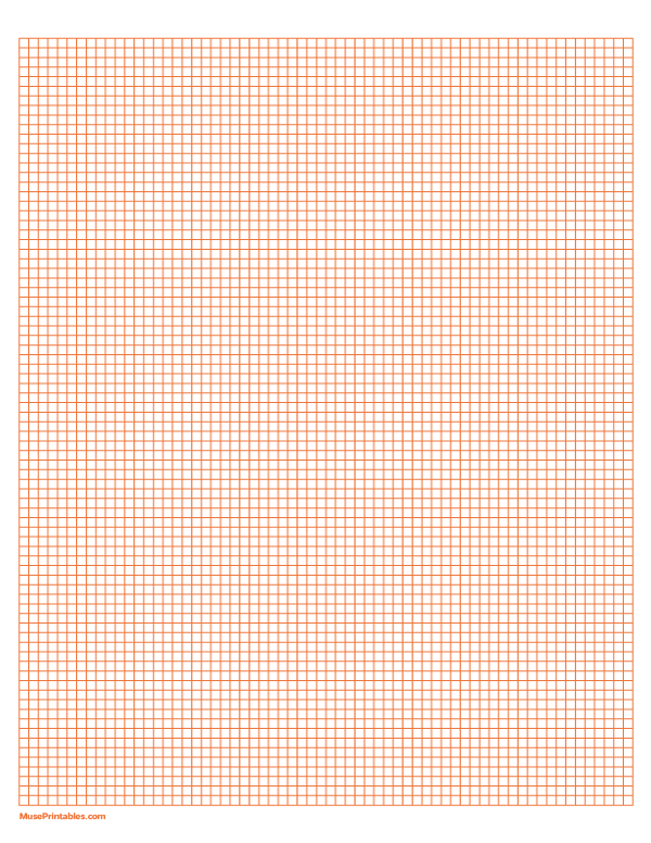 1/8 Inch Orange Graph Paper: Letter-sized paper (8.5 x 11)