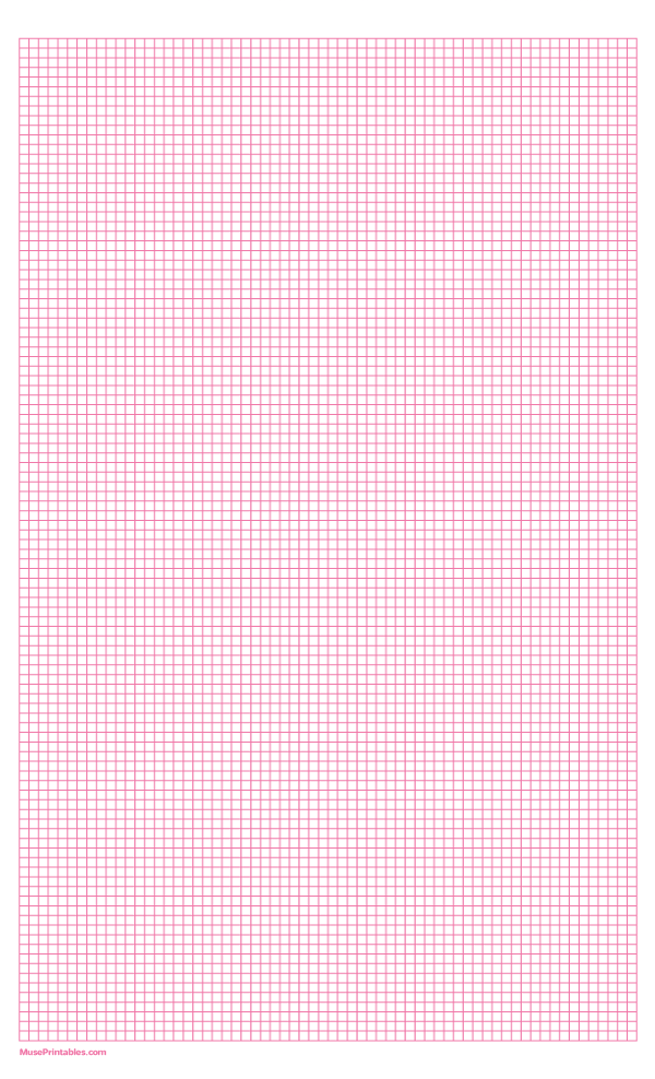 1/8 Inch Pink Graph Paper: Legal-sized paper (8.5 x 14)