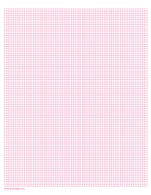 1/8 Inch Pink Graph Paper - Letter