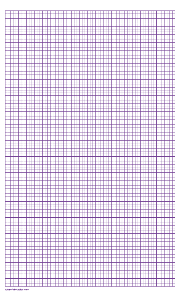 1/8 Inch Purple Graph Paper: Legal-sized paper (8.5 x 14)
