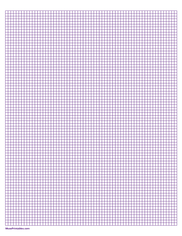 1/8 Inch Purple Graph Paper: Letter-sized paper (8.5 x 11)