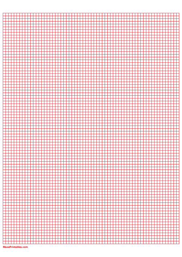 1/8 Inch Red Graph Paper: A4-sized paper (8.27 x 11.69)