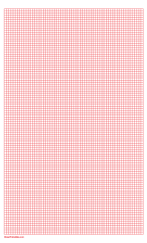 1/8 Inch Red Graph Paper - Legal
