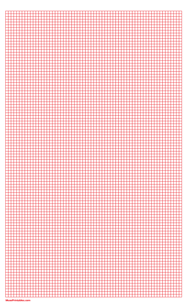1/8 Inch Red Graph Paper: Legal-sized paper (8.5 x 14)