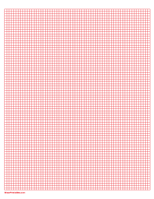 1/8 Inch Red Graph Paper - Letter
