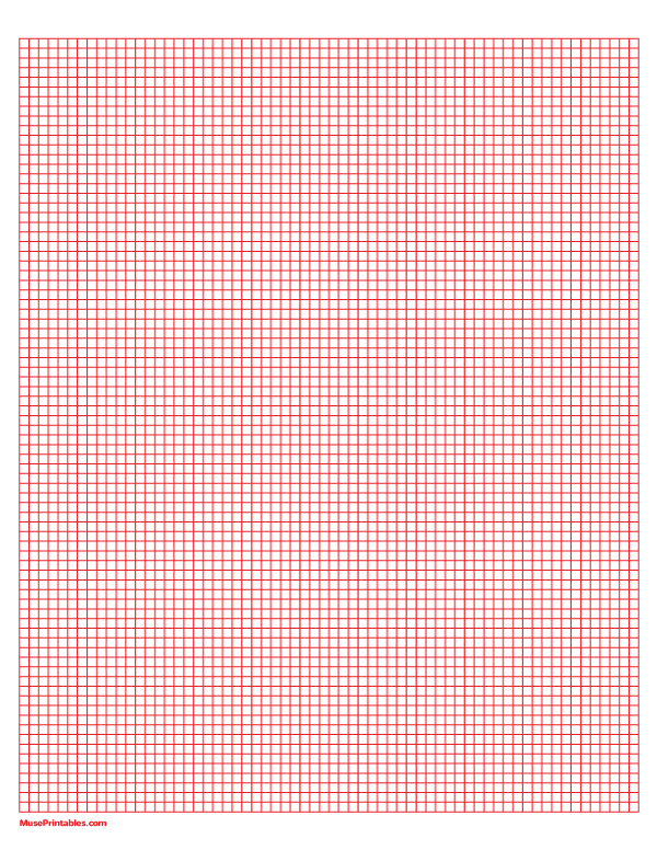 1/8 Inch Red Graph Paper: Letter-sized paper (8.5 x 11)