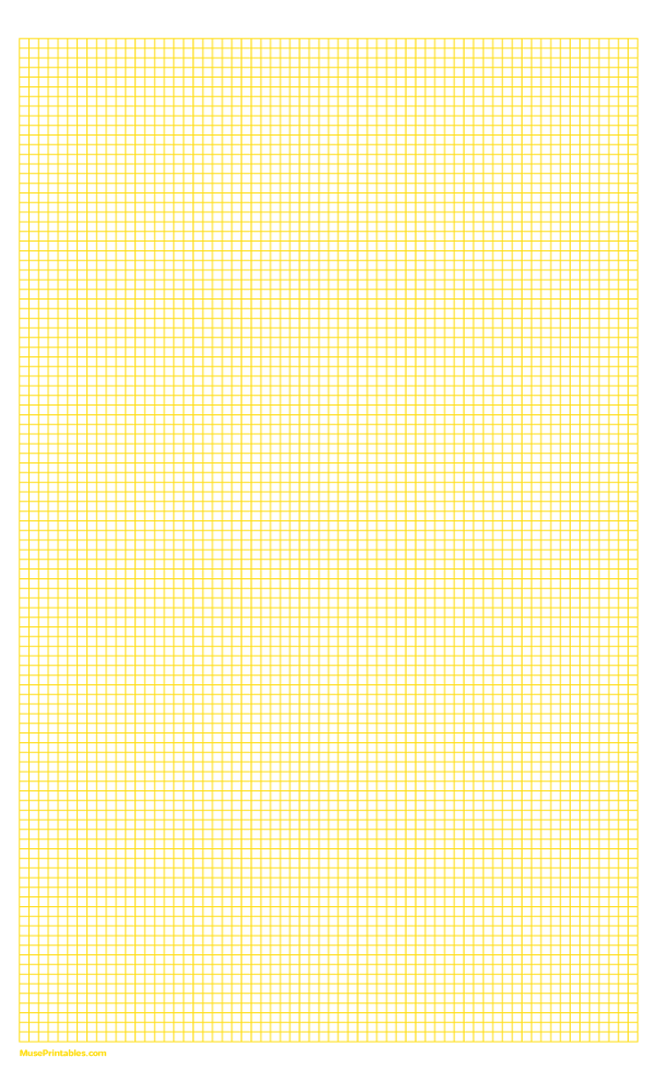 1/8 Inch Yellow Graph Paper: Legal-sized paper (8.5 x 14)