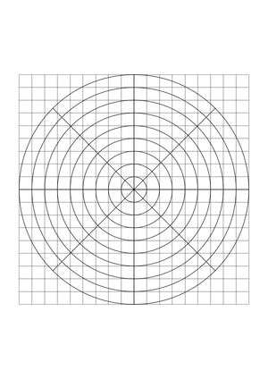 1 cm Black Circular Graph Paper  - A4