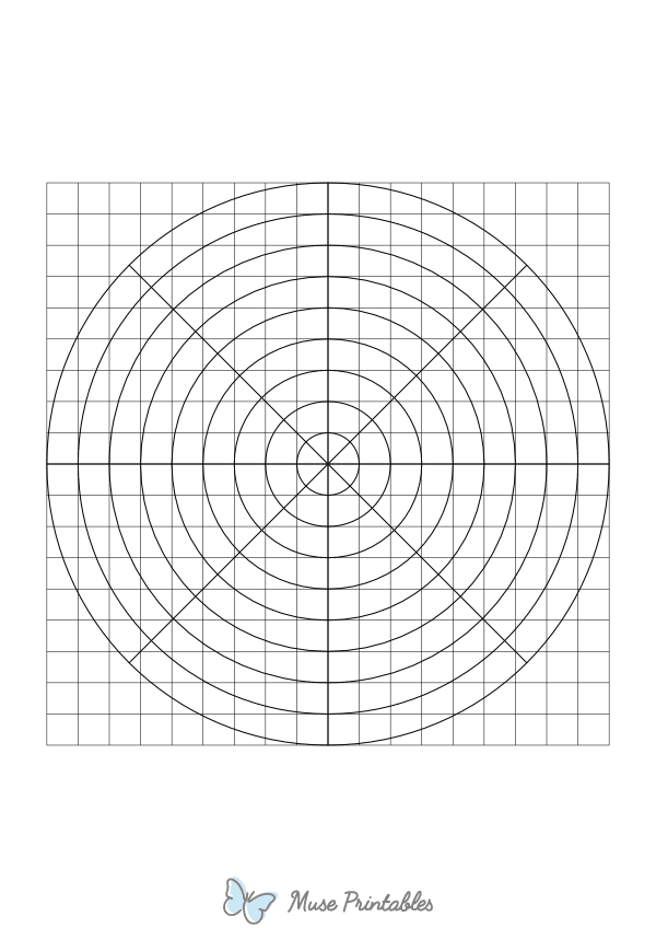 1 cm Black Circular Graph Paper : A4-sized paper (8.27 x 11.69)