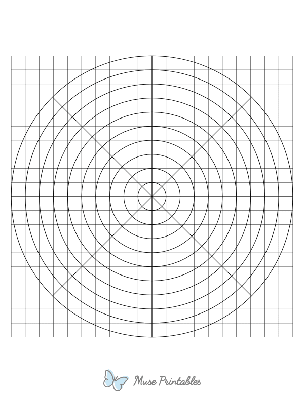 1 cm Black Circular Graph Paper : Letter-sized paper (8.5 x 11)