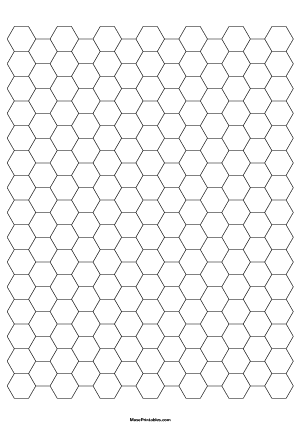 1 Cm Black Hexagon Graph Paper - A4