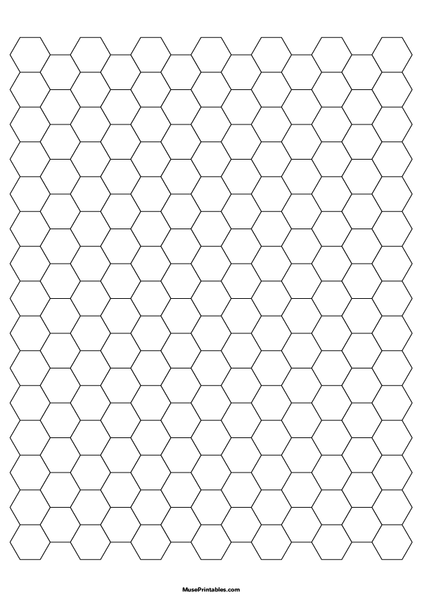 1 cm Black Hexagon Graph Paper: A4-sized paper (8.27 x 11.69)