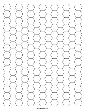 1 Cm Black Hexagon Graph Paper - Letter