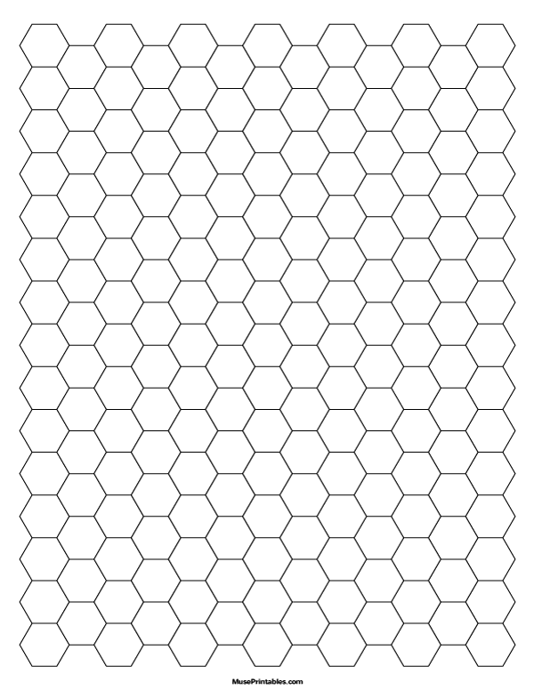 1 Cm Black Hexagon Graph Paper: Letter-sized paper (8.5 x 11)