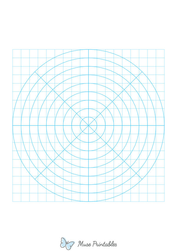 1 cm Blue Circular Graph Paper : A4-sized paper (8.27 x 11.69)
