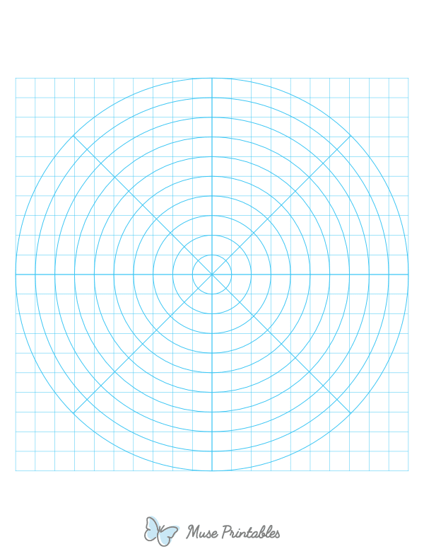 1 cm Blue Circular Graph Paper : Letter-sized paper (8.5 x 11)