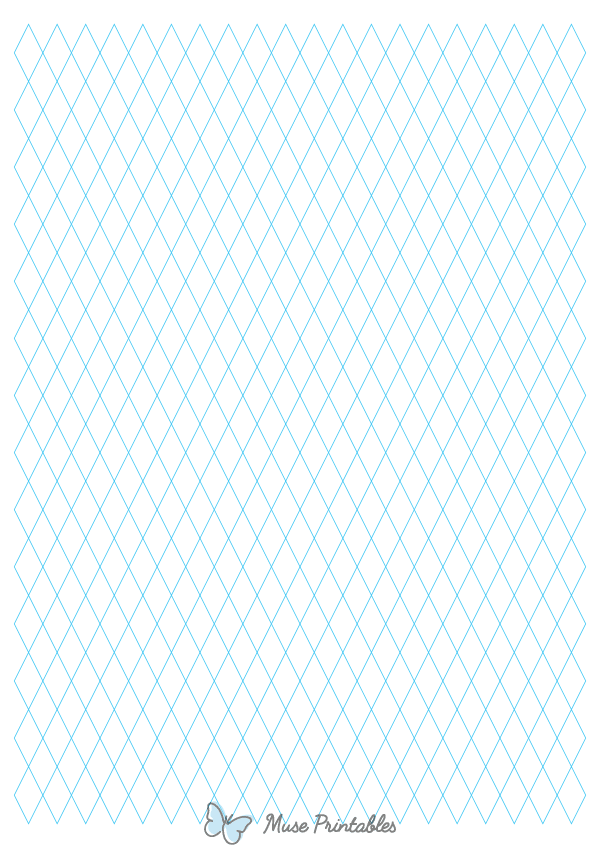 1 cm Blue Diamond Graph Paper : A4-sized paper (8.27 x 11.69)