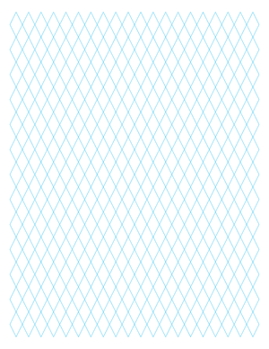 1 cm Blue Diamond Graph Paper  - Letter