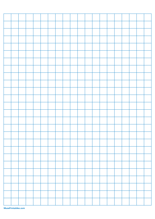 Printable 1 cm Blue Graph Paper for A4 Paper
