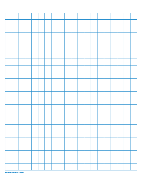 1 cm Blue Graph Paper: Letter-sized paper (8.5 x 11)