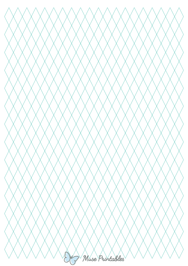 1 cm Blue Green Diamond Graph Paper : A4-sized paper (8.27 x 11.69)