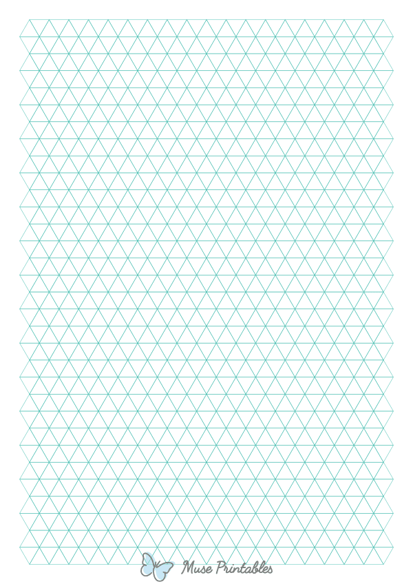 1 cm Blue Green Triangle Graph Paper : A4-sized paper (8.27 x 11.69)