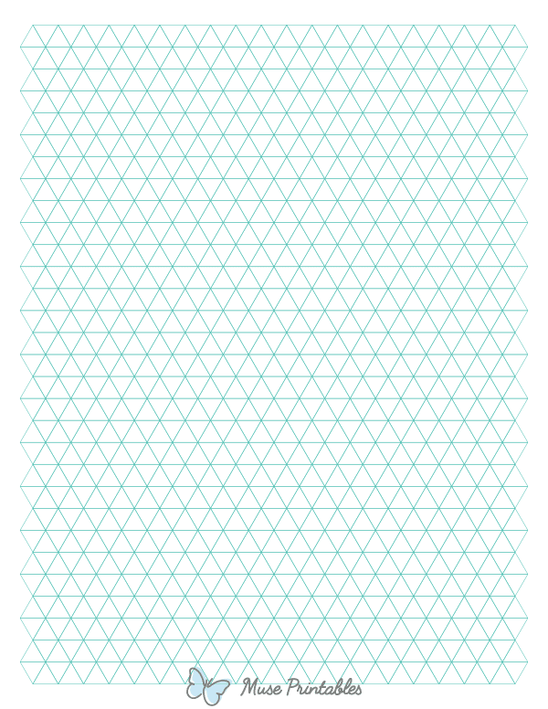 1 cm Blue Green Triangle Graph Paper : Letter-sized paper (8.5 x 11)