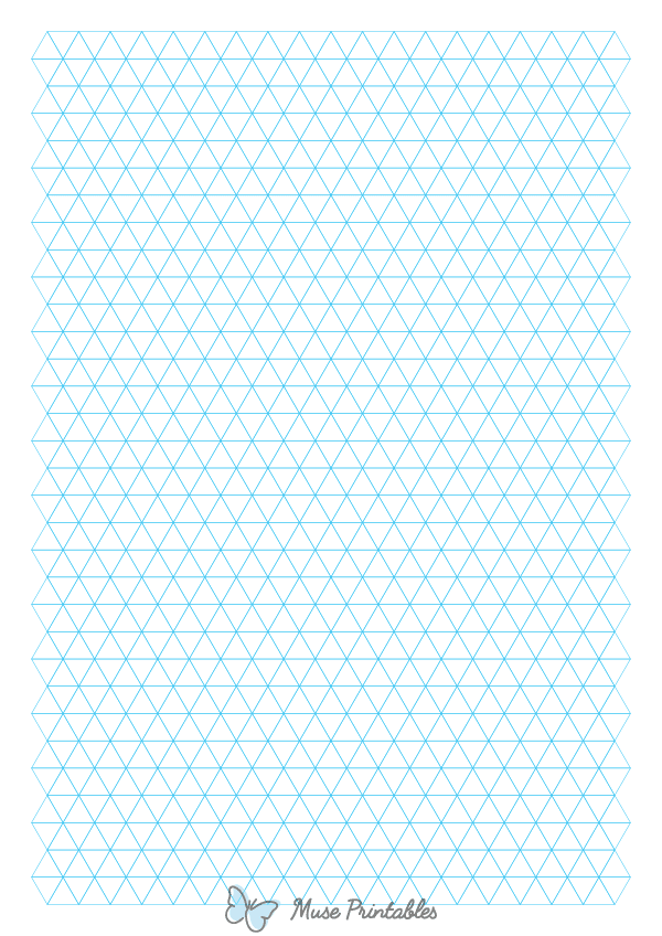 1 cm Blue Triangle Graph Paper : A4-sized paper (8.27 x 11.69)