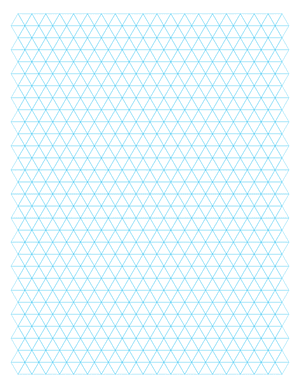 1 cm Blue Triangle Graph Paper  - Letter