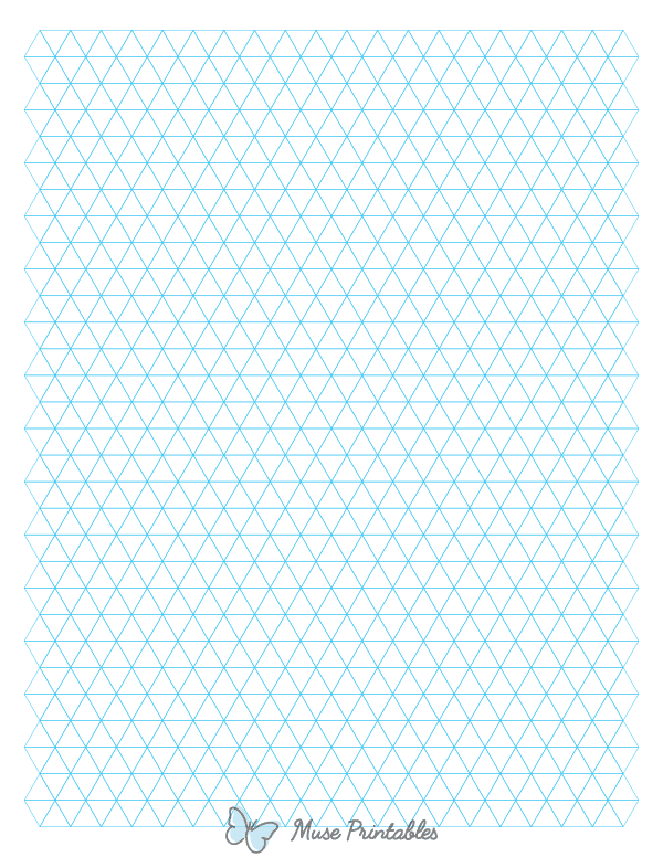 1 cm Blue Triangle Graph Paper : Letter-sized paper (8.5 x 11)