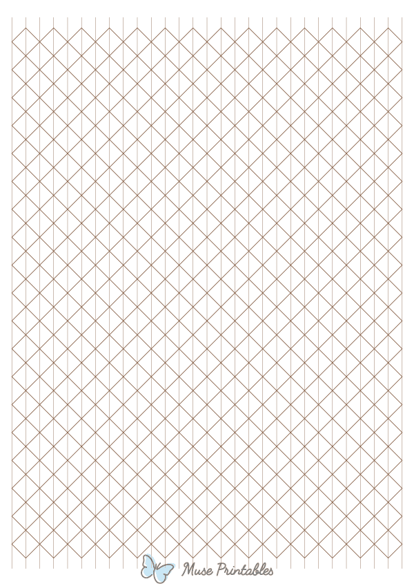 1 cm Brown Axonometric Graph Paper : A4-sized paper (8.27 x 11.69)
