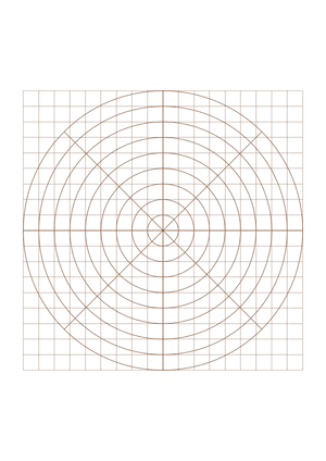1 cm Brown Circular Graph Paper  - A4