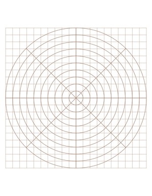 1 cm Brown Circular Graph Paper  - Letter