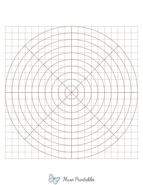 1 cm Brown Circular Graph Paper : Letter-sized paper (8.5 x 11)