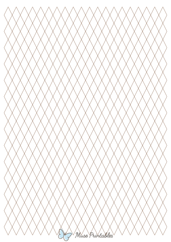1 cm Brown Diamond Graph Paper : A4-sized paper (8.27 x 11.69)