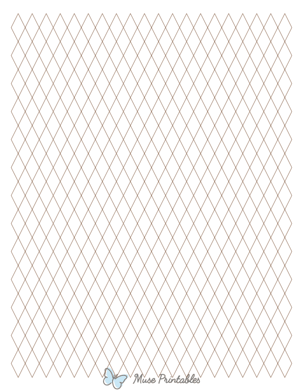 1 cm Brown Diamond Graph Paper : Letter-sized paper (8.5 x 11)