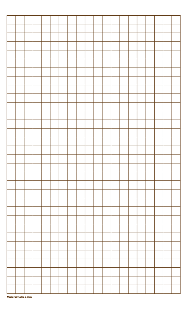 1 cm Brown Graph Paper: Legal-sized paper (8.5 x 14)