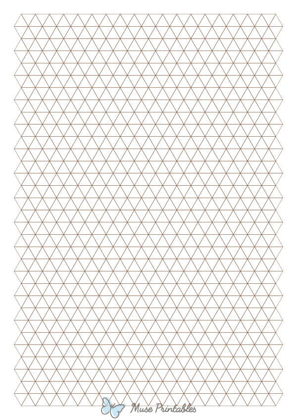 1 cm Brown Triangle Graph Paper : A4-sized paper (8.27 x 11.69)